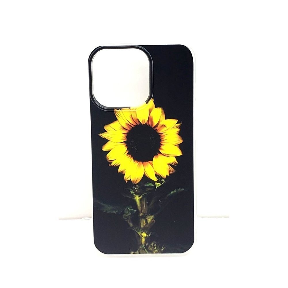 iphone 13 Pro Sunflower Phone Case Black Yellow